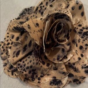 Leopard Print Floral Hair Clip